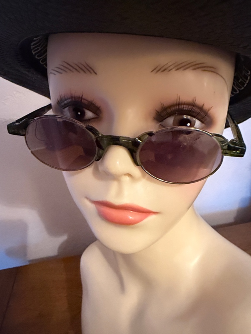 Oval Women’s Y2K Sunglasses in Olive Green Frame with grey mirror Lenses